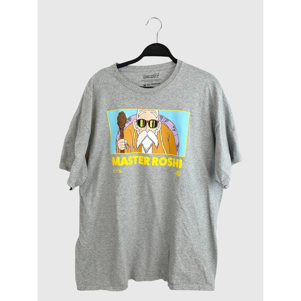 Dragon Ball Z Master Roshi Anime T-Shirt Mens XXL Gray Toei Animation DBZ Tee